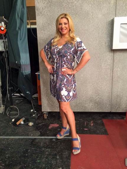 CHRISTINA POLITI AT A BACKSTAGE SHOOTING AT THE  TV SHOW "MEGA ME MIA"