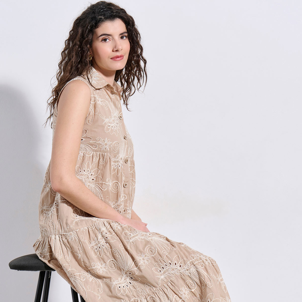 MIDI DRESS 3126946 BEIGE