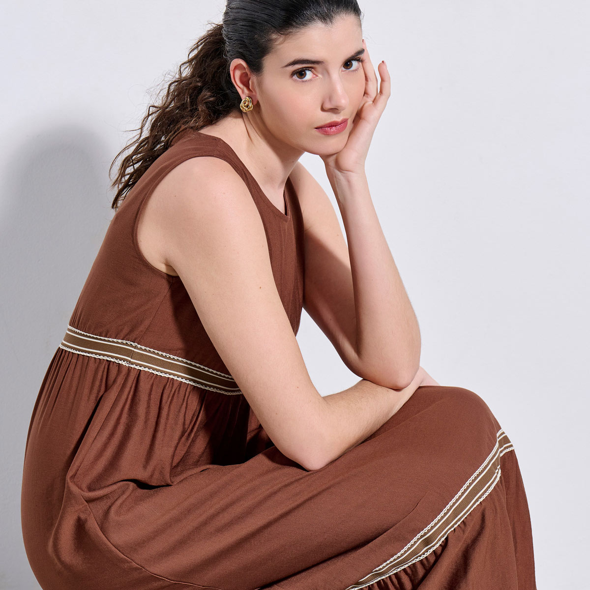 MAXI DRESS 3126930 BROWN