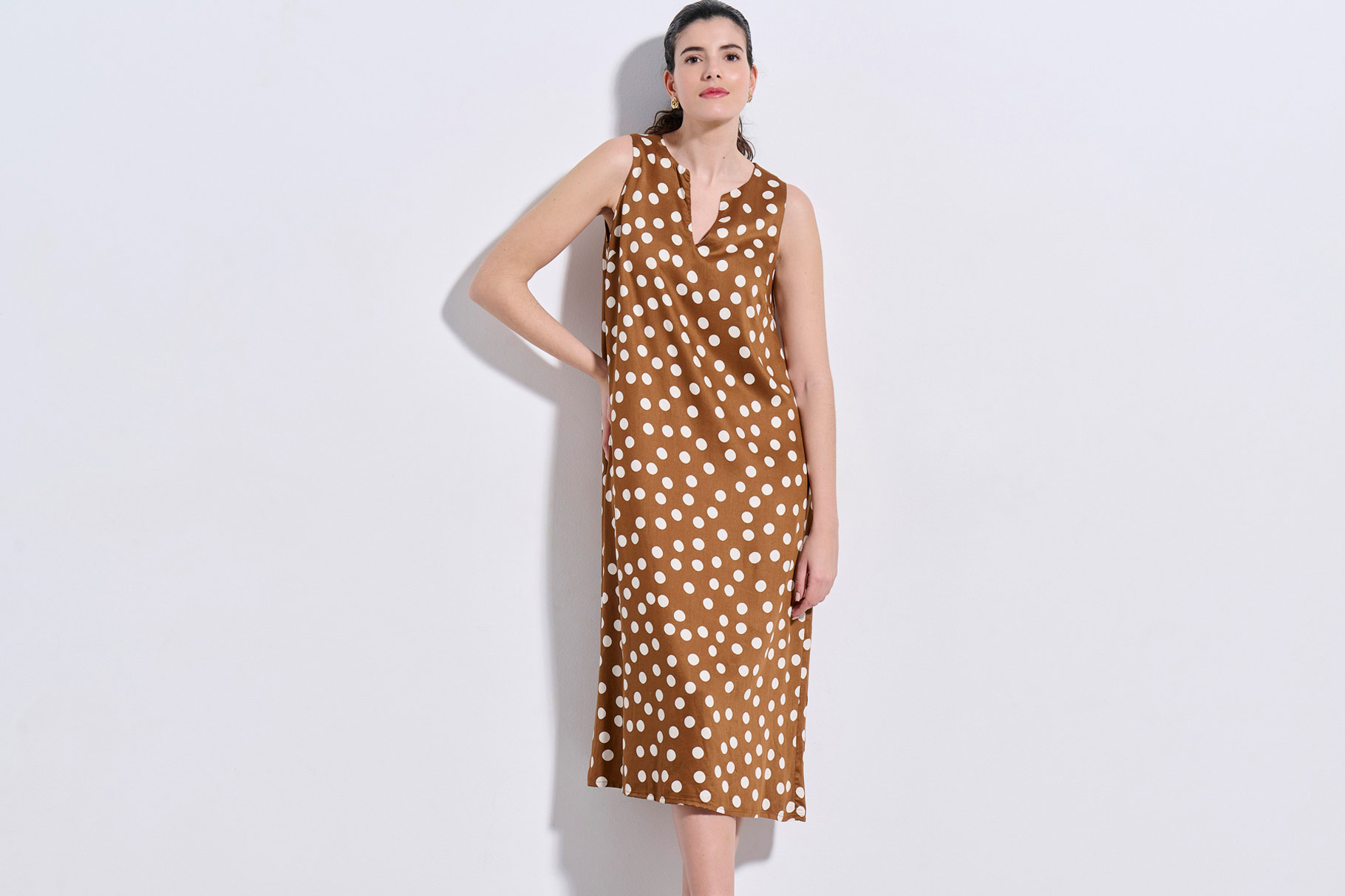 MIDI DRESS 3126935 BROWN