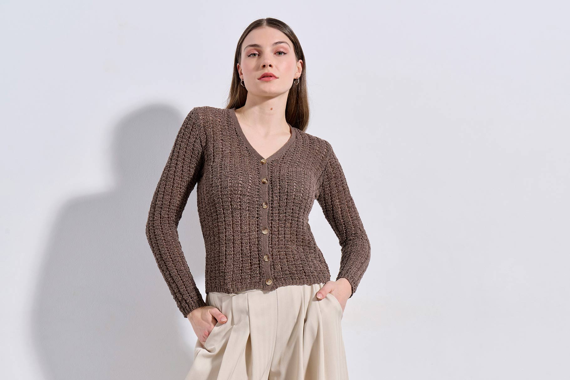 CARDIGAN 2126009 BROWN