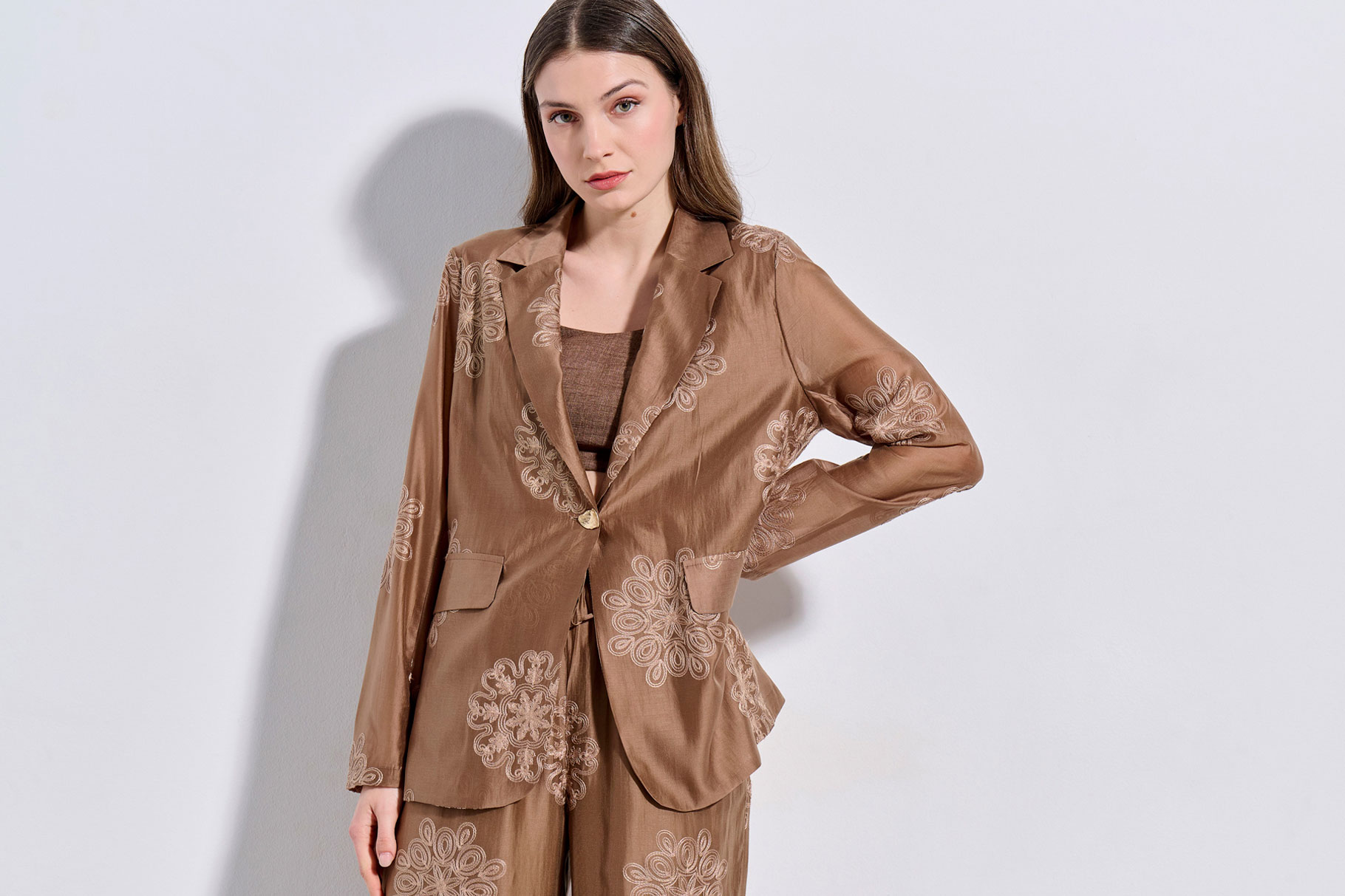 SET PANTALON WITH BLAZER 2126203 BROWN