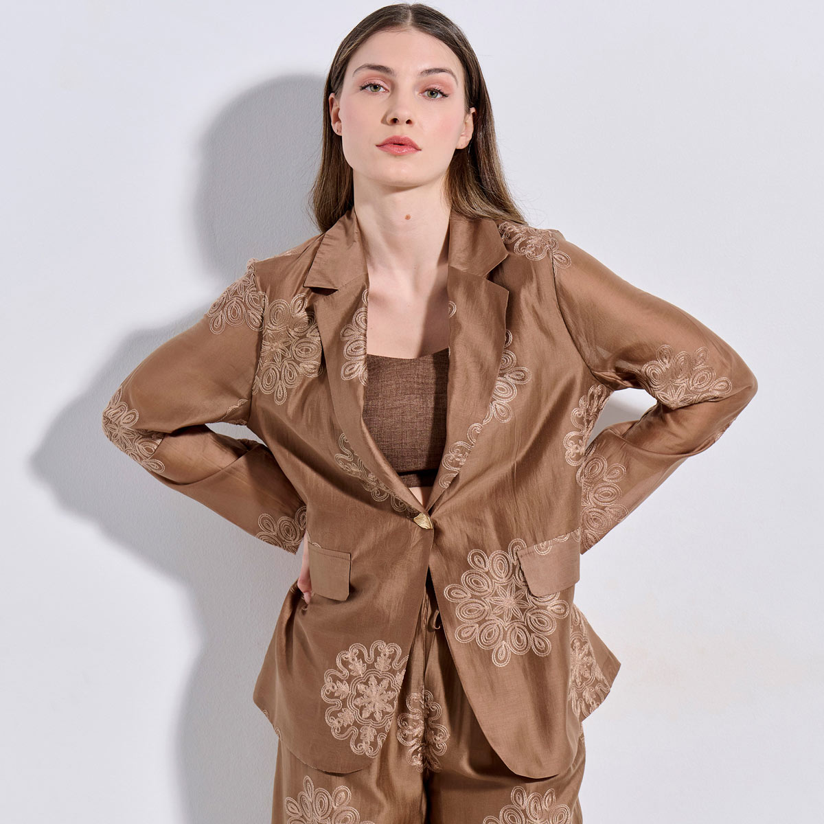 SET PANTALON WITH BLAZER 2126203 BROWN