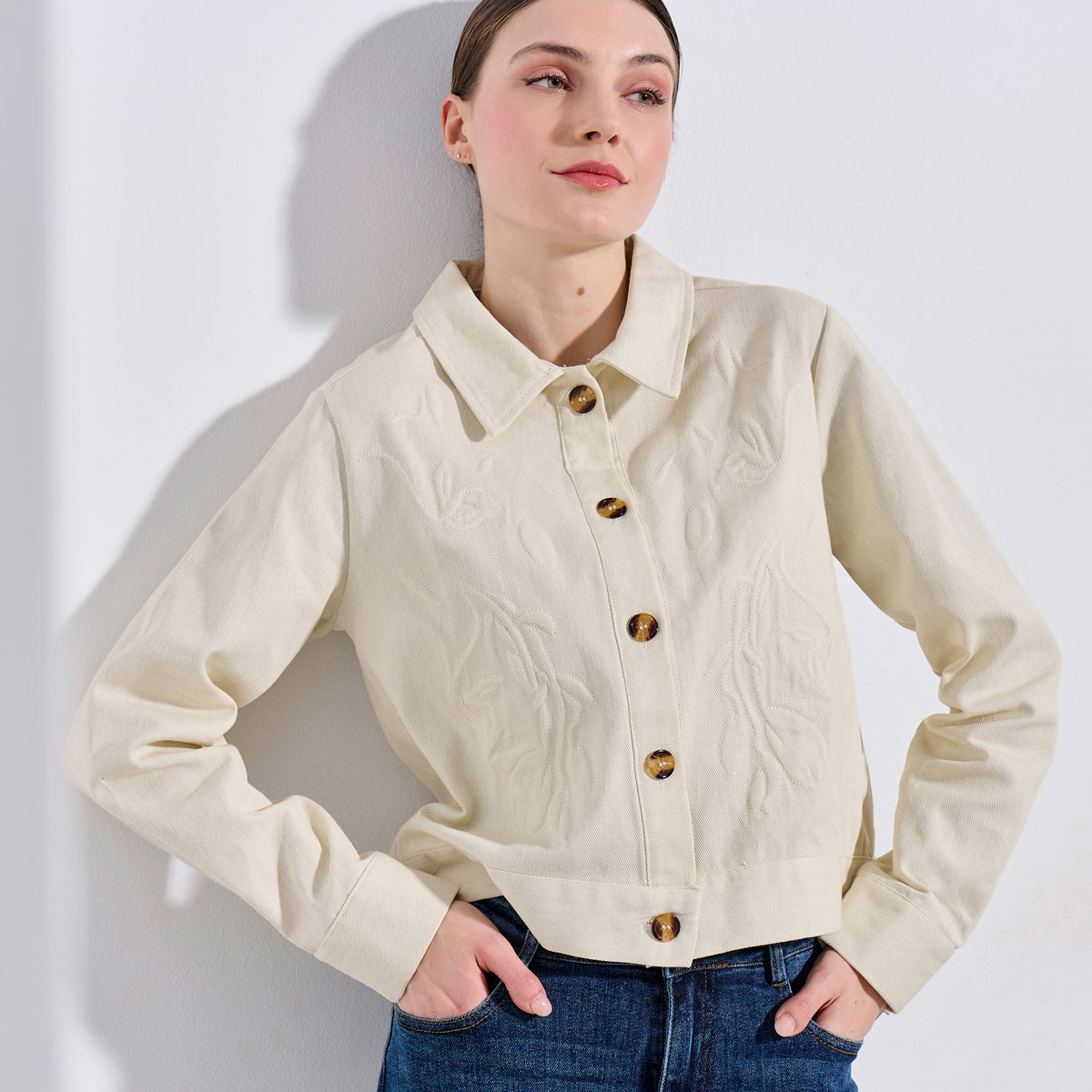 JEAN JACKET 2126502 OFF WHITE